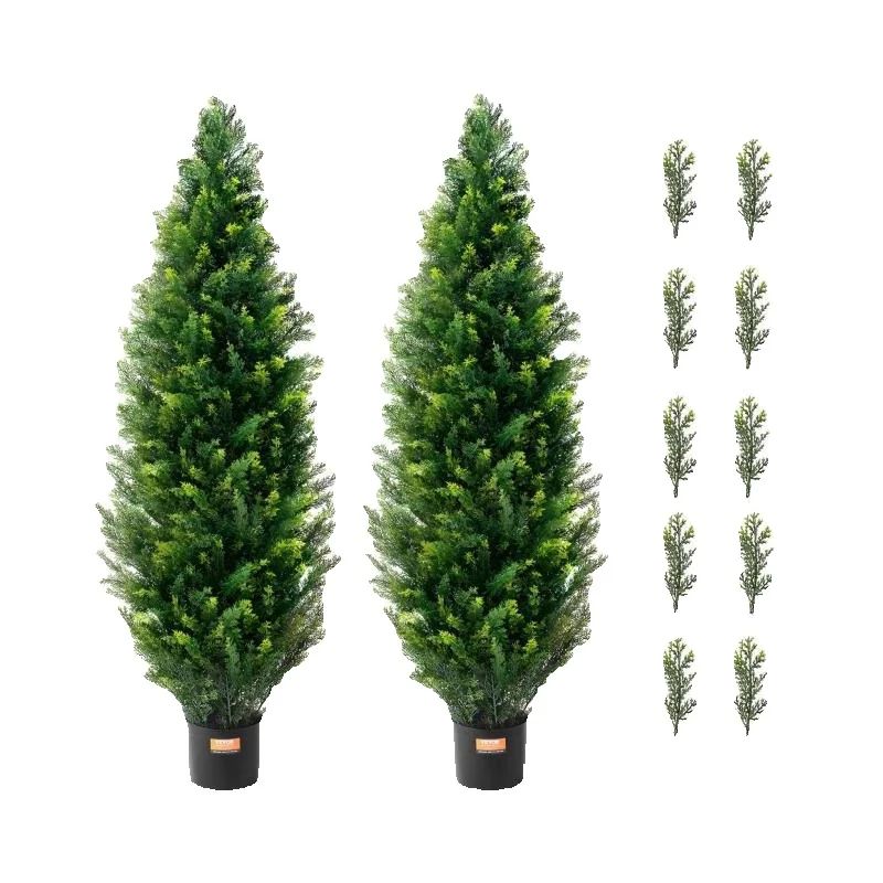 Dracaena Marginata - SucceBuy Künstlicher Zeder-Topiary-Baum, immergrünes künstliches Kiefern-Zypressen-Bäume,